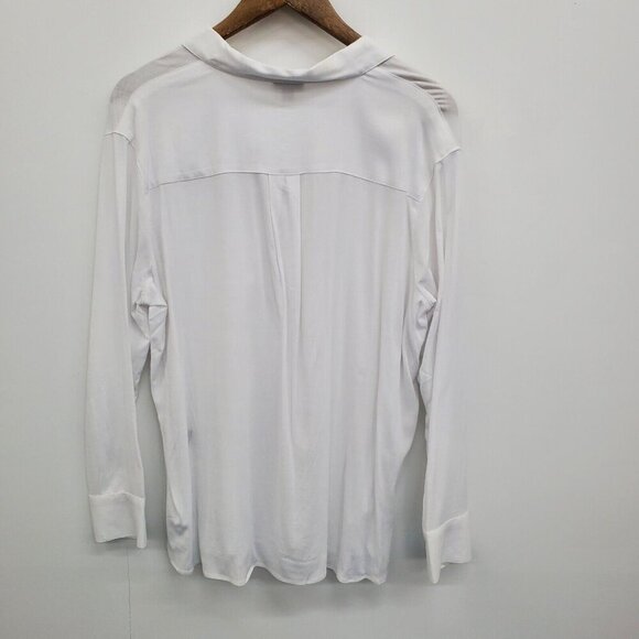 Torrid Womens Rayon Slub Drop Shoulder Button Front Shirt Size 00 M/L White NWT - Picture 4 of 16